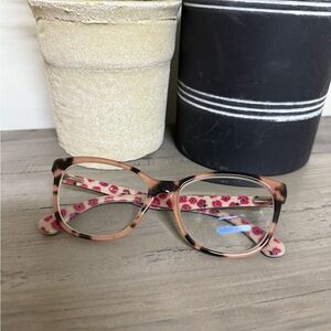 kate spade Pink Tortoise Cat-Eye Glasses